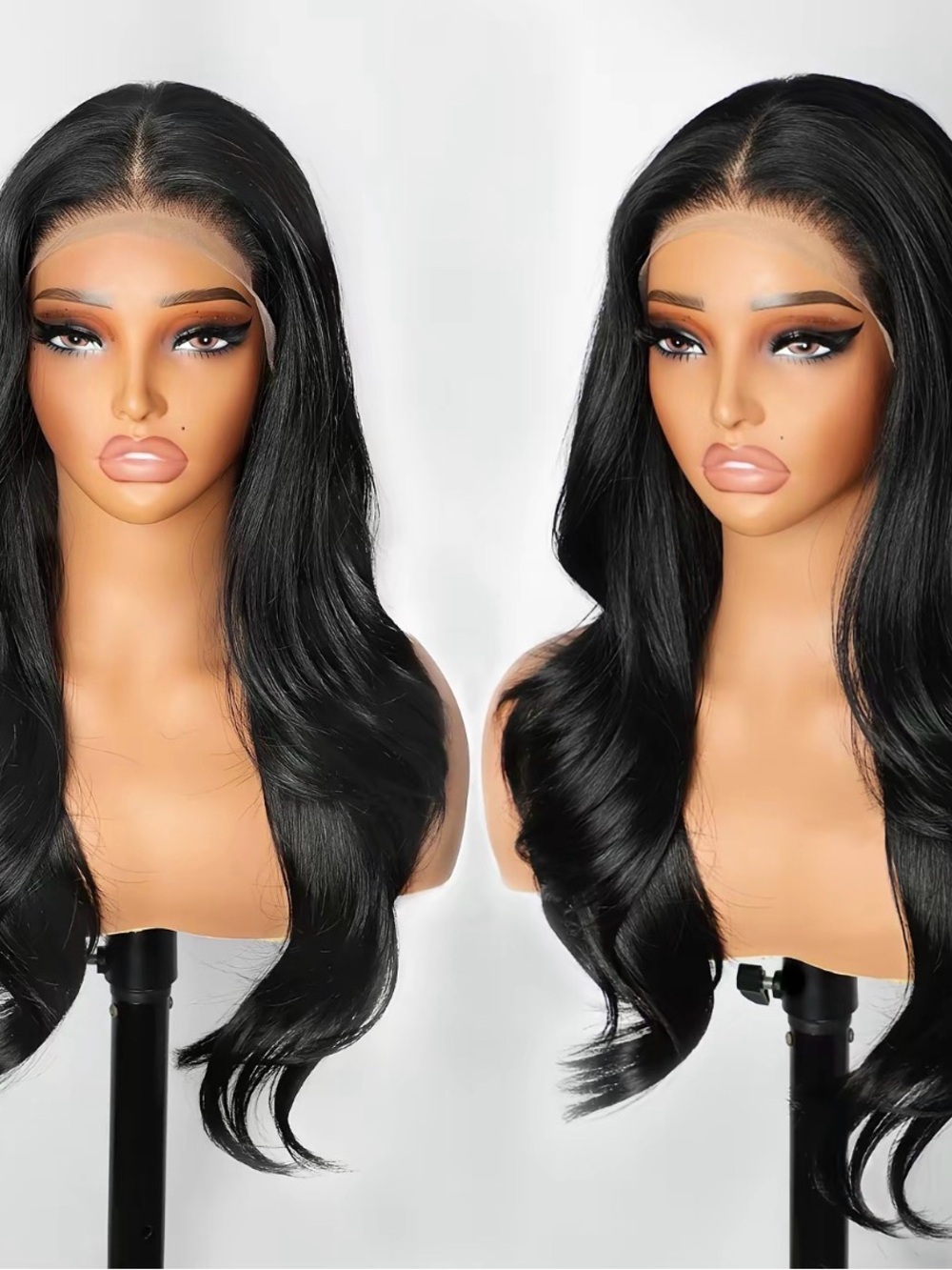 Black Women’s Long synthetic Straight Wig 26 inches long and 13X4 lace space.